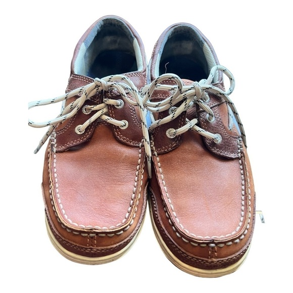 Sebago Leather Boat Triton Three-Eye Brown - Dark Brown Shoes 7000GF0-983 - Picture 11 of 16